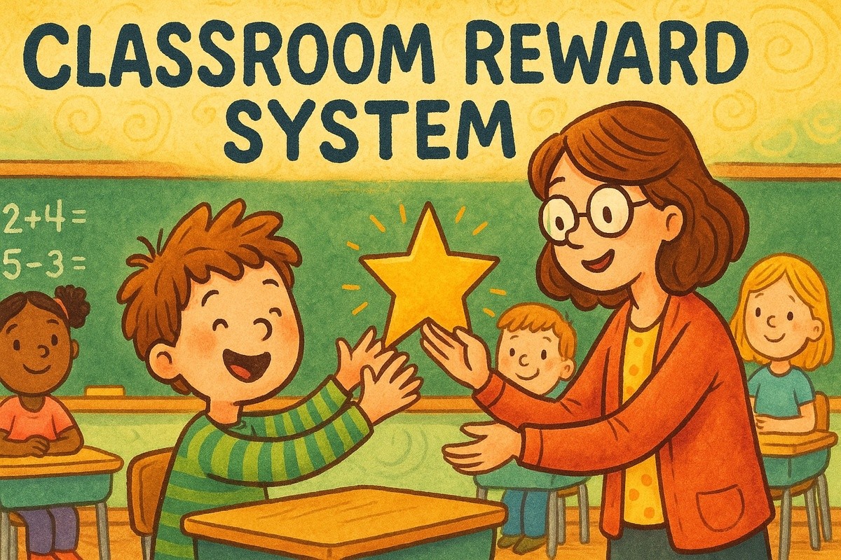 Classroom reward system with gold stars