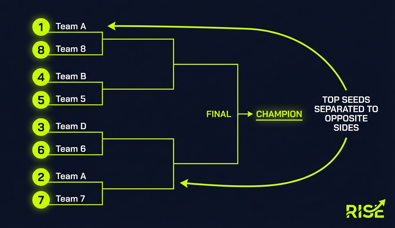 Seeding diagram showing seed placement in an 8-team bracket