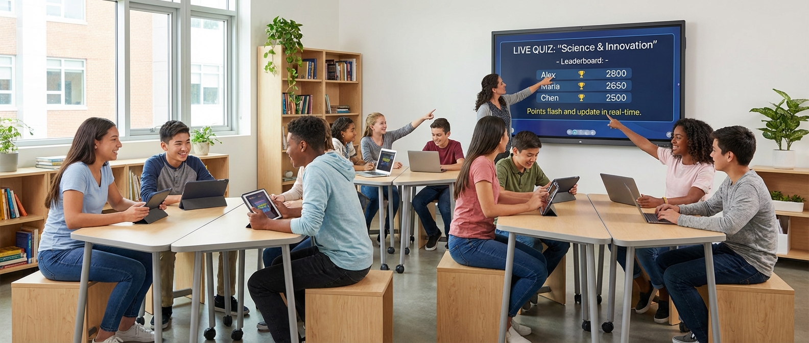 Digital classroom with gamification elements