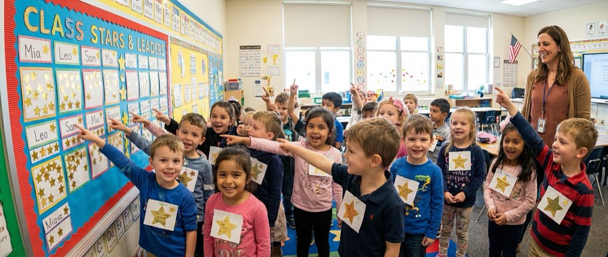 Gamified classroom with engaged students