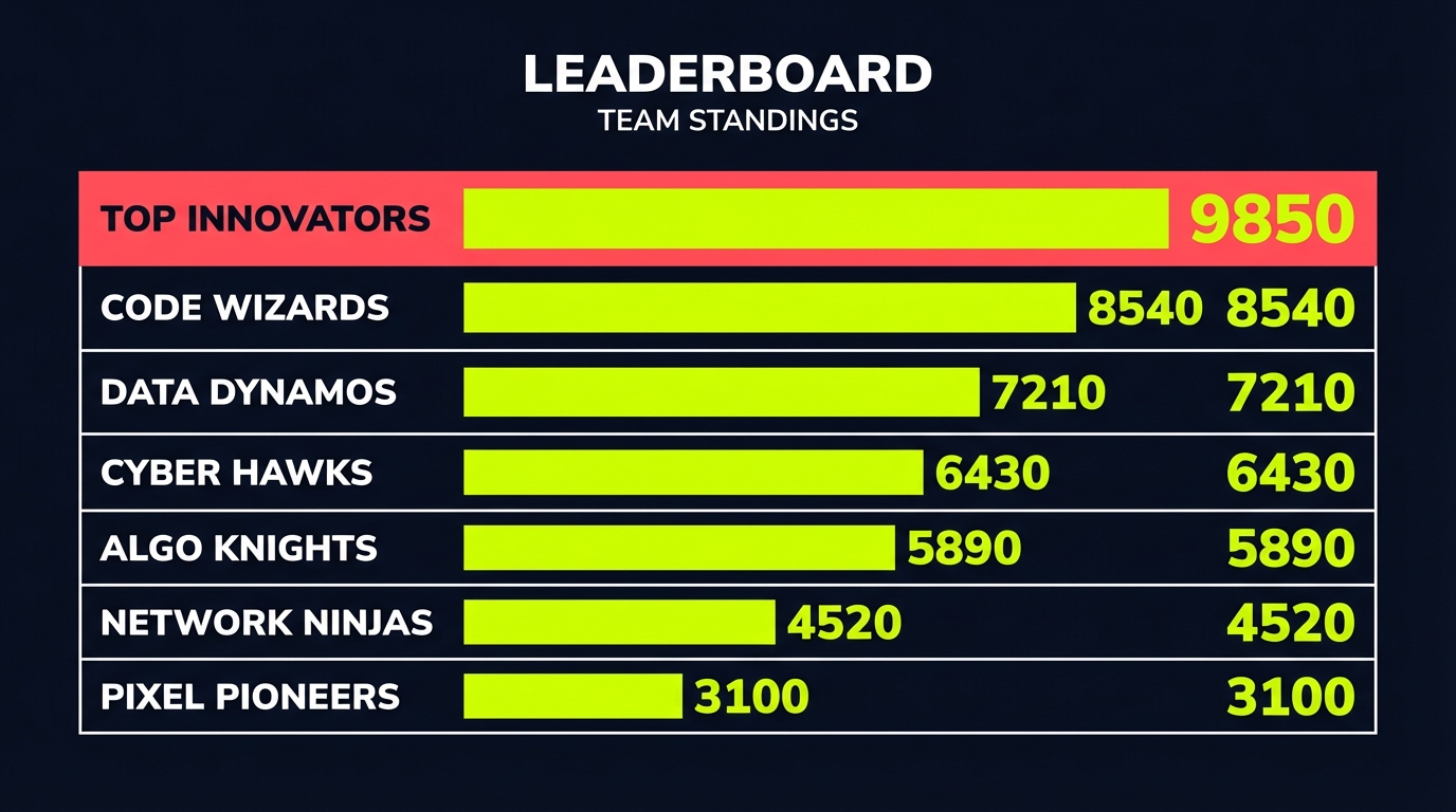Team leaderboard showing collaborative competition
