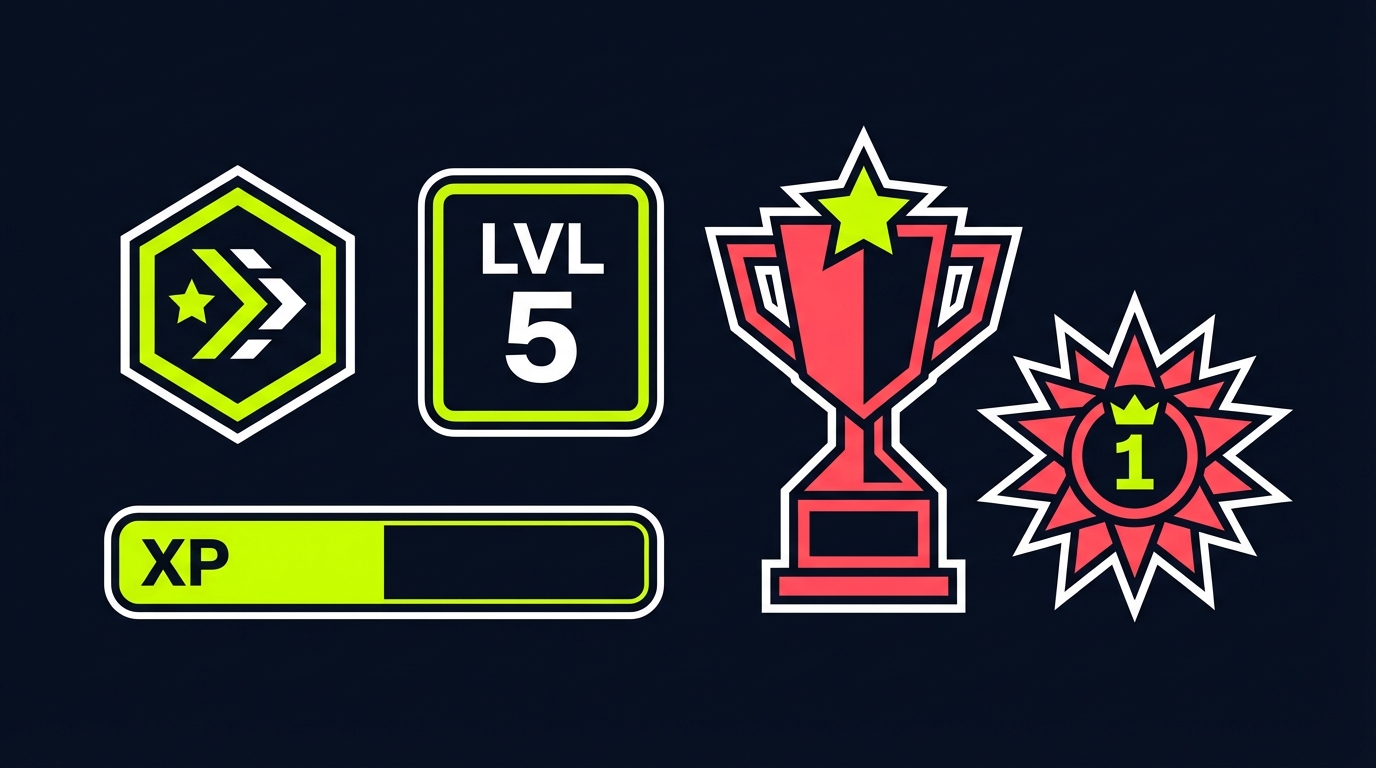 Gamification-Elemente: Badges, Levels und Achievements